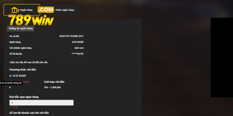 Nhập số tiền rút và hoàn thành giao dịch