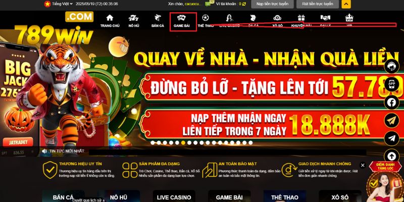 Game Bài 789WIN – Trải Nghiệm Đỉnh Cao Với Mỗi Ván Bài Nhanh tay lựa chọn danh mục game bài 789win để giải trí mỗi ngày