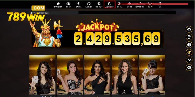 Chọn ngay danh mục Live casino 789WIN trên trang web