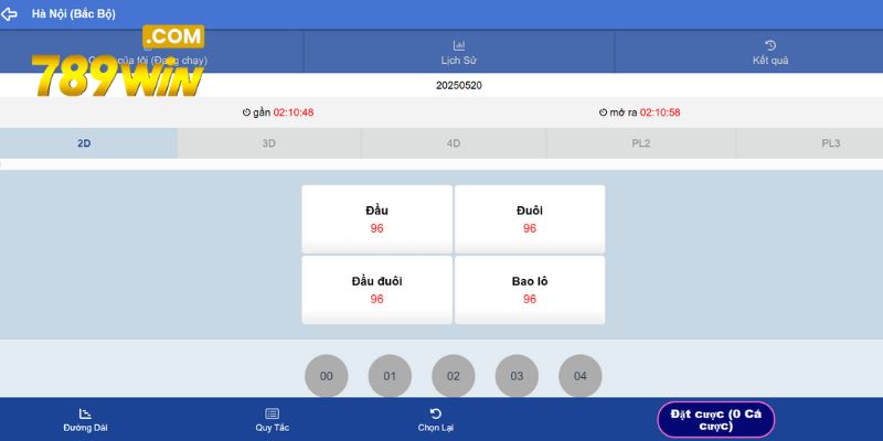 Người chơi lựa chọn loại hình đặt cược yêu thích